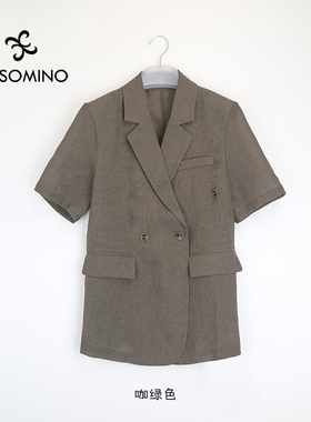 Aesomino/衣莎美诺外套咖绿色Y411B6793