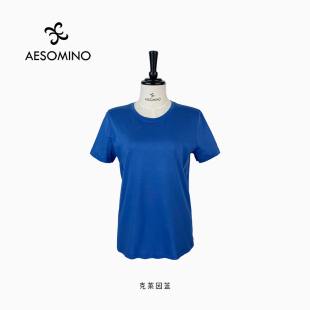 Aesomino T恤克莱因蓝Y530C2203 衣莎美诺圆领短袖