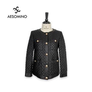 AESOMINO衣莎美诺秋冬皮衣短外套女Y432C6508