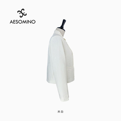 Aesomino/衣莎美诺外套米白Y540C8259