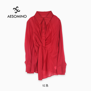 系列Y684C3112 防晒薄上衣多款 夏衬衫 多色风琴褶娃娃领衬衫