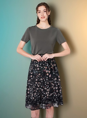 纯色百搭短袖T恤简约基础灰色短袖T恤女小上衣春夏款Y682BB596