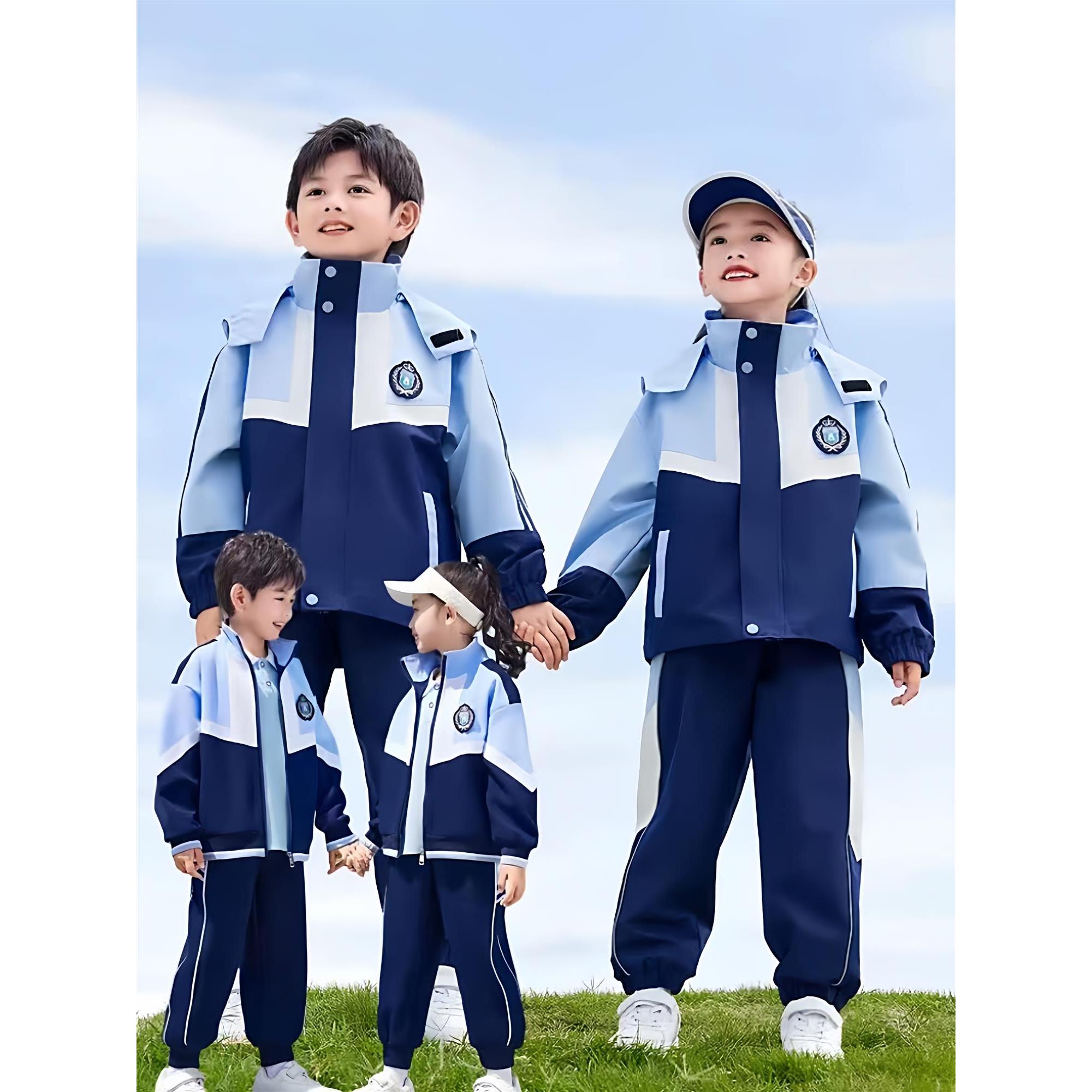 2025新款秋冬装儿童冲锋衣班服三件套一年级小学生校服幼儿园园服