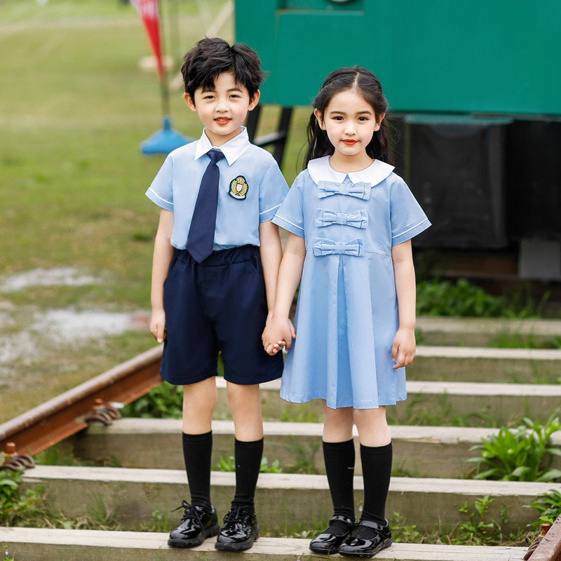小学生校服夏装英伦风衬衫夏季幼儿园园服大班毕业拍照服儿童班服