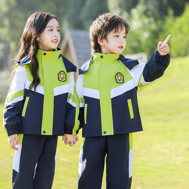 校服小学生2025新款儿童秋冬装冲锋衣运动会班服三件套幼儿园园服