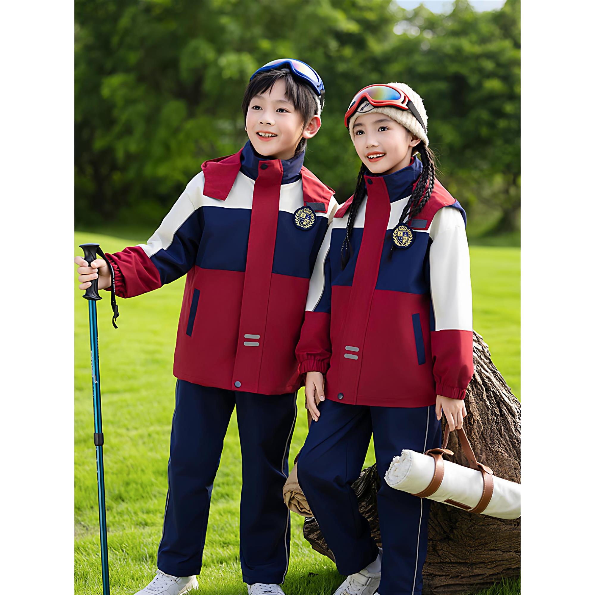 校服小学生2025新款儿童运动班服秋冬防寒冲锋衣三件套幼儿园园服