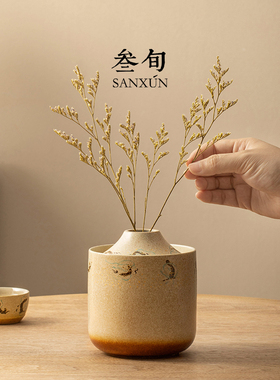 叁旬敦煌飞天花插艺术陶瓷禅意小花器家用客厅轻奢高级感花瓶摆件