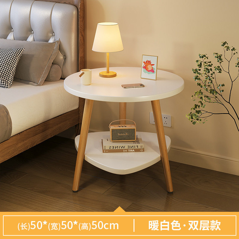 床头置物架一体靠墙小边桌