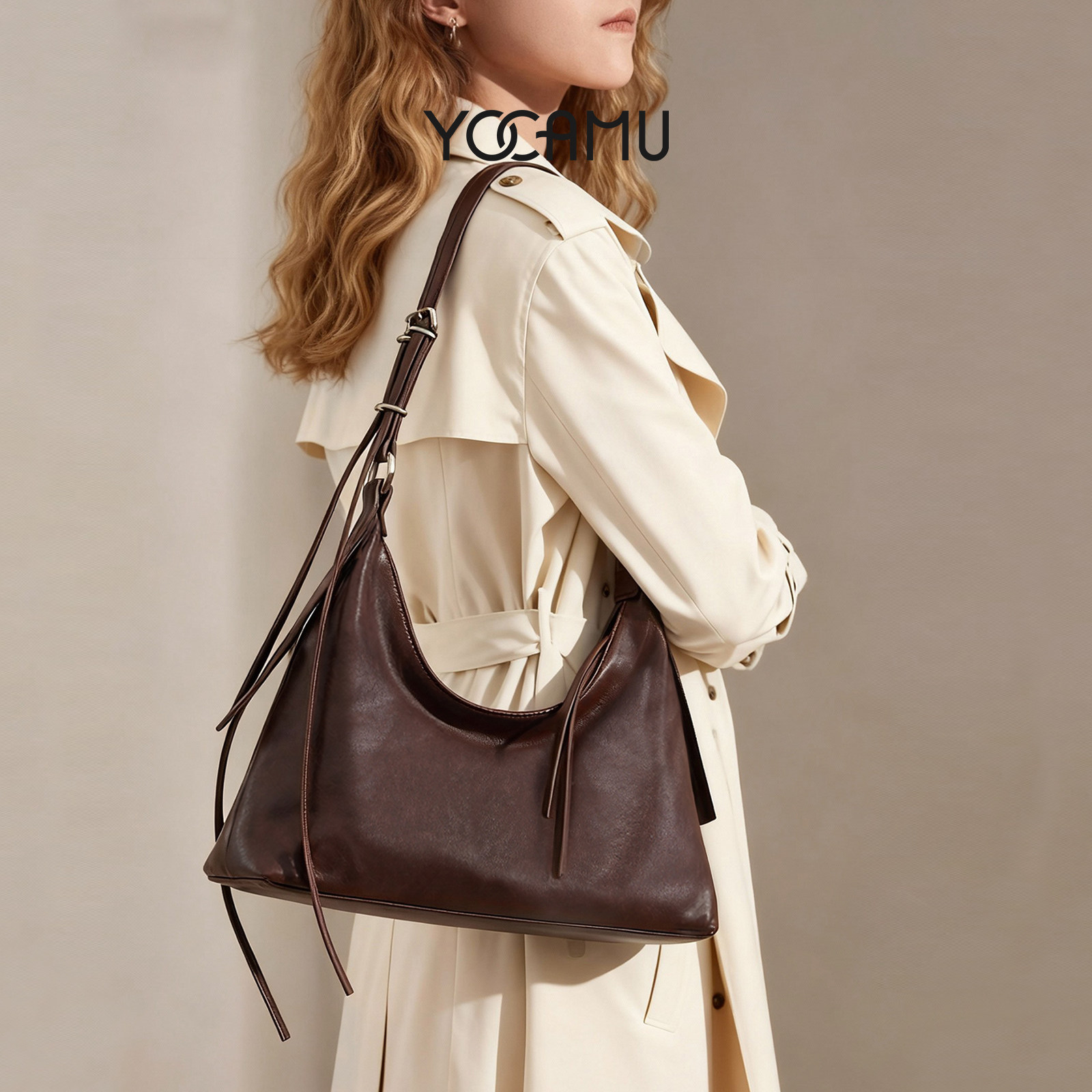 YOCAMU植鞣羊皮小个子托特包女hobo包新款小众设计通勤单肩斜挎包,箱包皮具/热销女包/男包,托特包,淘宝优惠券,粉丝福利购,淘宝优惠卷