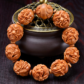 橄榄核手串 十八罗汉 2.1大籽罗汉 盘道 文玩橄榄核雕 苦禅