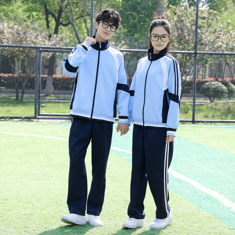 春秋季中学生校服套装长袖初一新生班服高中男女休闲运动定制团购