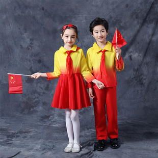 六一儿童合唱服演出服中小学生诗歌朗诵歌唱祖国红歌红领巾表演服