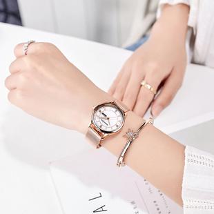 士手表防水简约跨境石英表女瑞士新款 镶钻网带手表watches时尚