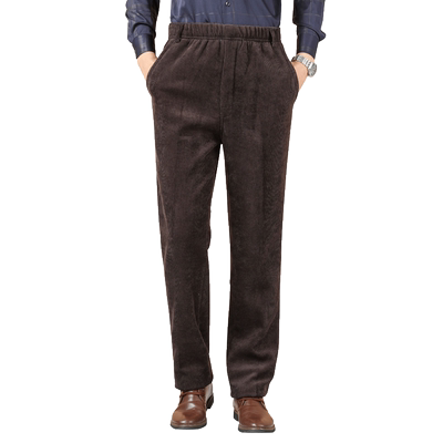 羊羔绒外穿棉裤加绒加厚爸爸裤子