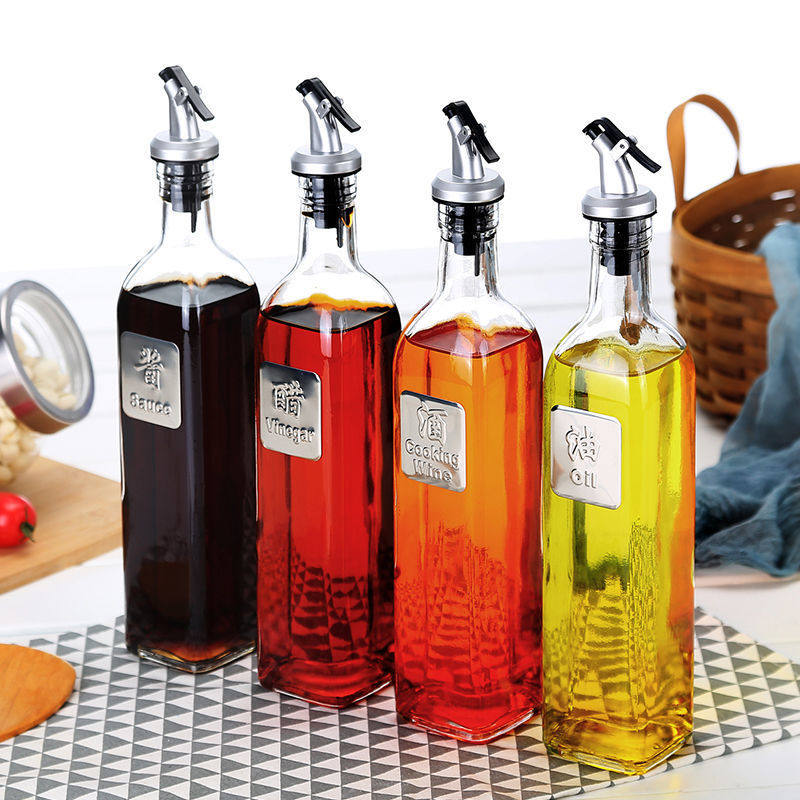 500ml方形玻璃油瓶家用厨房油壶防漏酱油醋壶油罐调料瓶套装,餐饮具,筷子盒,淘宝优惠券,粉丝福利购,淘宝优惠卷