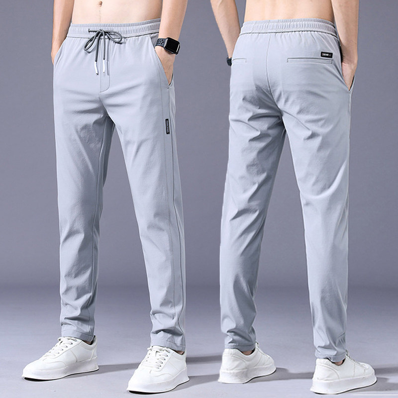 夏季冰丝薄款男士直筒休闲裤时尚百搭修身长裤弹力舒适透气裤子潮在类目 男装, 休闲裤中 - 来自Buy2taobao.com提供专业的淘宝代购服务