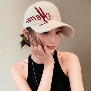 大头围硬顶棒球帽宽帽檐大脸显脸小男女款夏天时尚刺绣鸭舌帽子潮