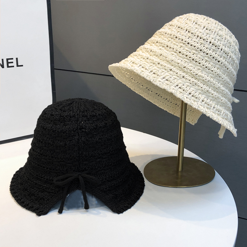 夏季针织透气渔夫帽防晒盆帽