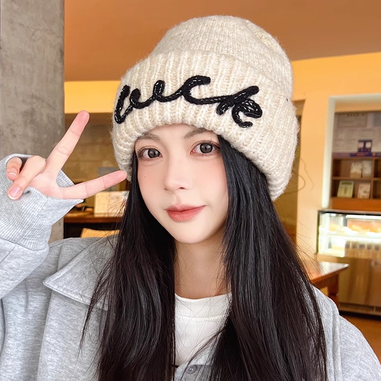 宽松大头围针织帽秋冬素颜显脸小