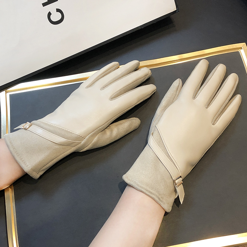 加绒加厚可触屏手套骑车防寒保暖