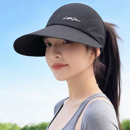 春夏女款空顶速干防晒帽子显脸小