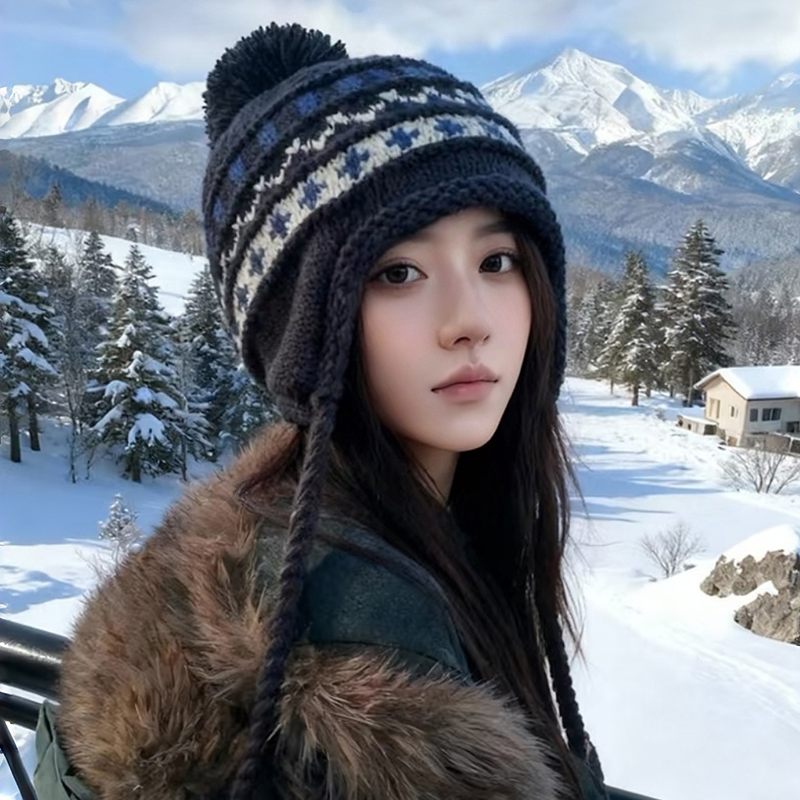 防寒雷锋帽子女加绒加厚护耳帽子