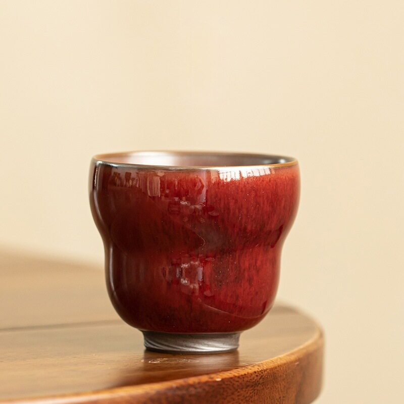 郎红釉葫芦主人杯陶瓷品茗杯手工功夫茶具家用喝茶杯单杯小杯子