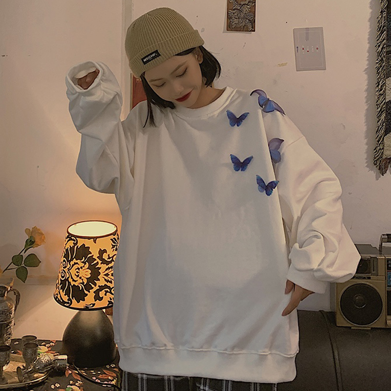 高街定制设计感小众waitmore卫衣女潮ins2020春秋薄款上衣体恤女