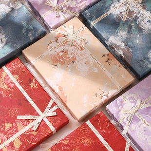 中国风轻奢羊绒衫围巾礼盒方型丝巾包装盒睡衣礼物盒国潮风生日盒