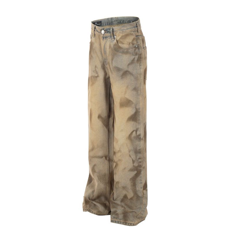 DC+FX061复古慵懒废土风水洗牛仔裤男女宽松休闲小众设计感裤子潮