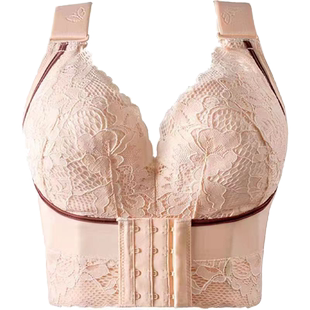 专业调整型内衣聚拢文胸防垂上托收副乳腋下美背夏季无钢圈文胸罩