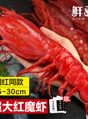 红魔虾鲜活超大刺身甜虾生腌海鲜水产非西班牙进口海鳌虾牡丹虾