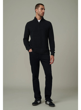 洛杉矶轻奢j*e's 男款 ASHER蓝黑色中腰修身直筒牛仔裤