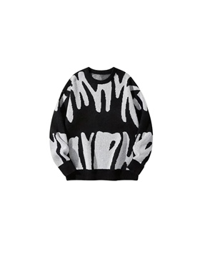 丹麦极简Vil@ 休闲图案嵌花圆领套头长袖毛衣针织衫 合集