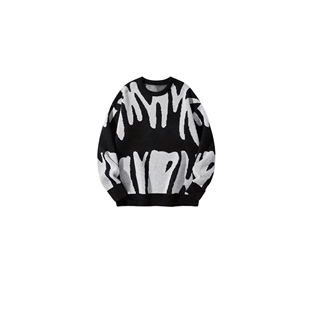 丹麦极简Vil@ 休闲图案嵌花圆领套头长袖毛衣针织衫 合集