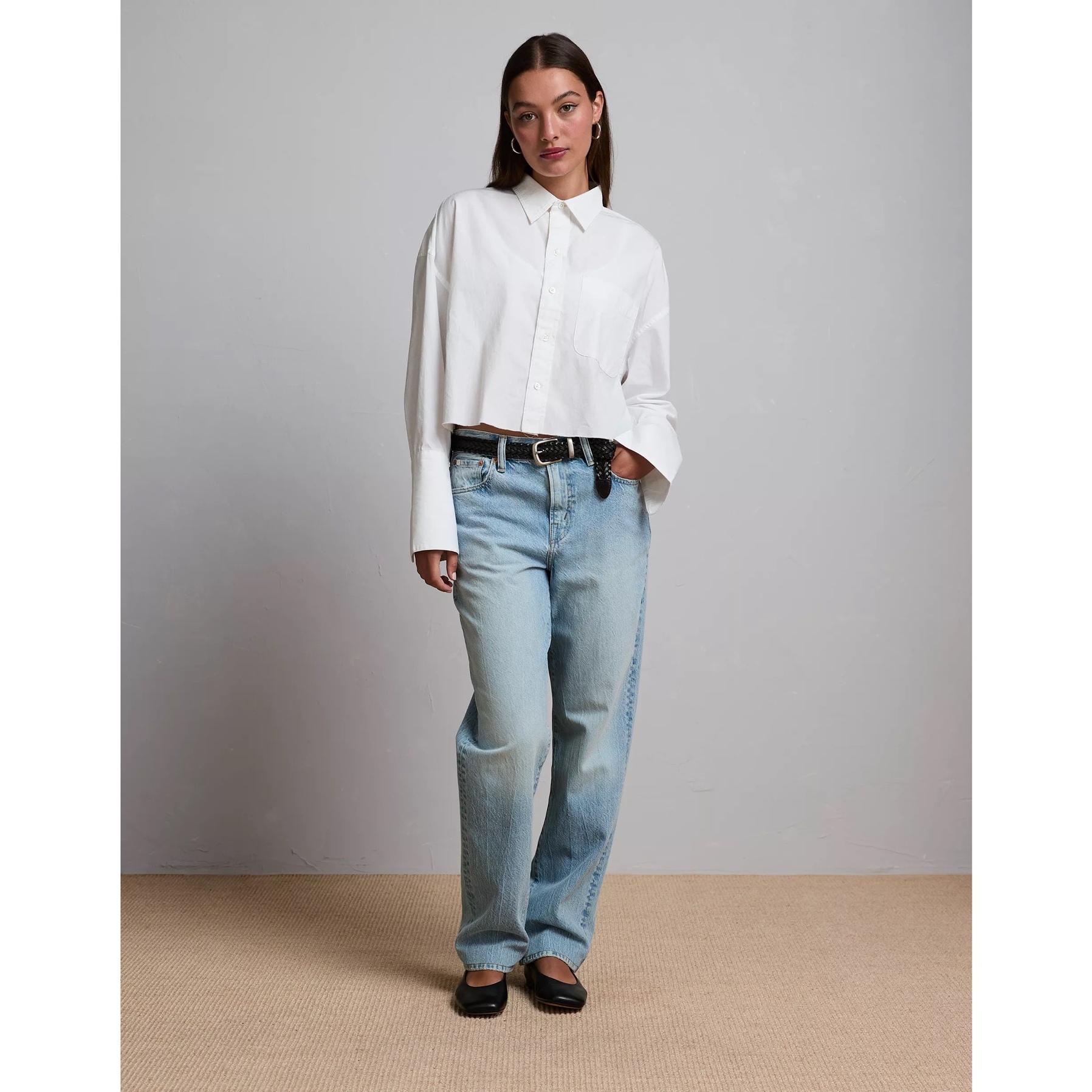 美系小众AE女款1977Slouch直筒裤