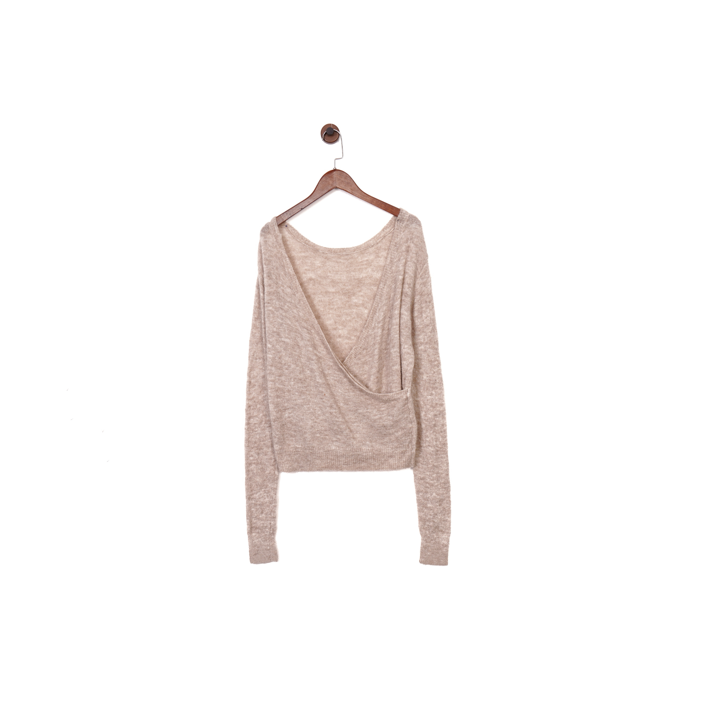 丹麦Vil@交叉V领裹身套头针织衫