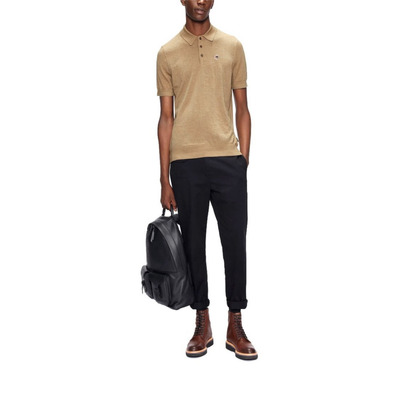 英伦轻奢Tb卡其色刺绣马球Polo衫