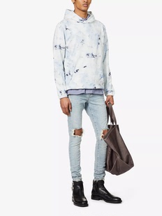 纽约新锐设计师单宁 撕裂怀旧洗水复古高街修身高弹牛仔裤