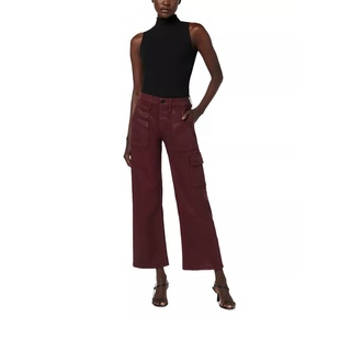 Rosie暗红色涂层高腰多口袋裁剪阔腿牛仔裤 洛杉矶复古丹宁H 女款