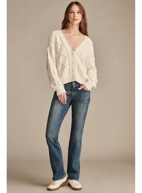 美系复古单宁LB 女款 sweet水洗中腰修身靴形牛仔裤