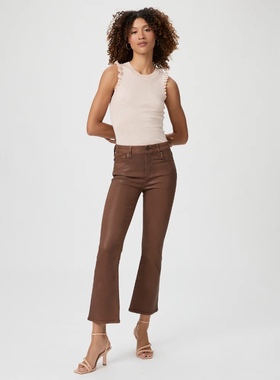 洛杉矶轻奢丹宁PG 女款 Claudine涂层高腰修身微喇牛仔裤 两色