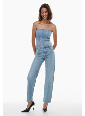 老钱风丹宁DF 女款 marlo 90年代宽松水洗直筒裤牛仔裤