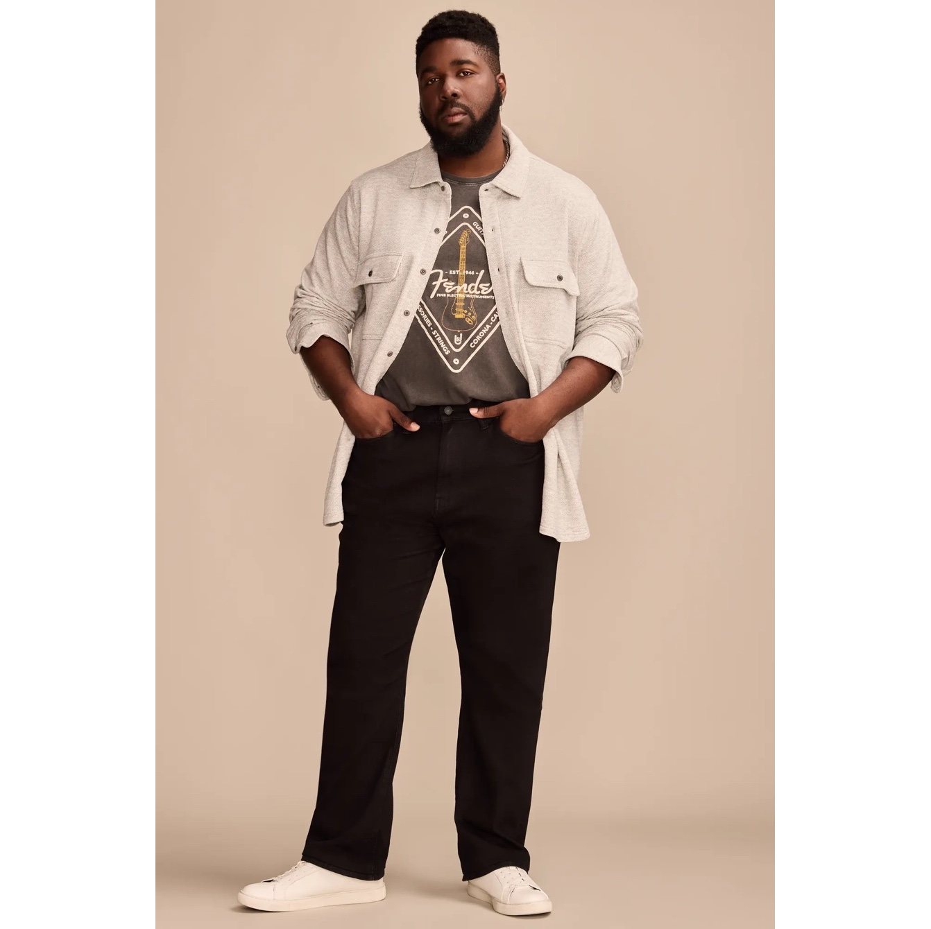 美系中产LB181黑色中腰直筒裤