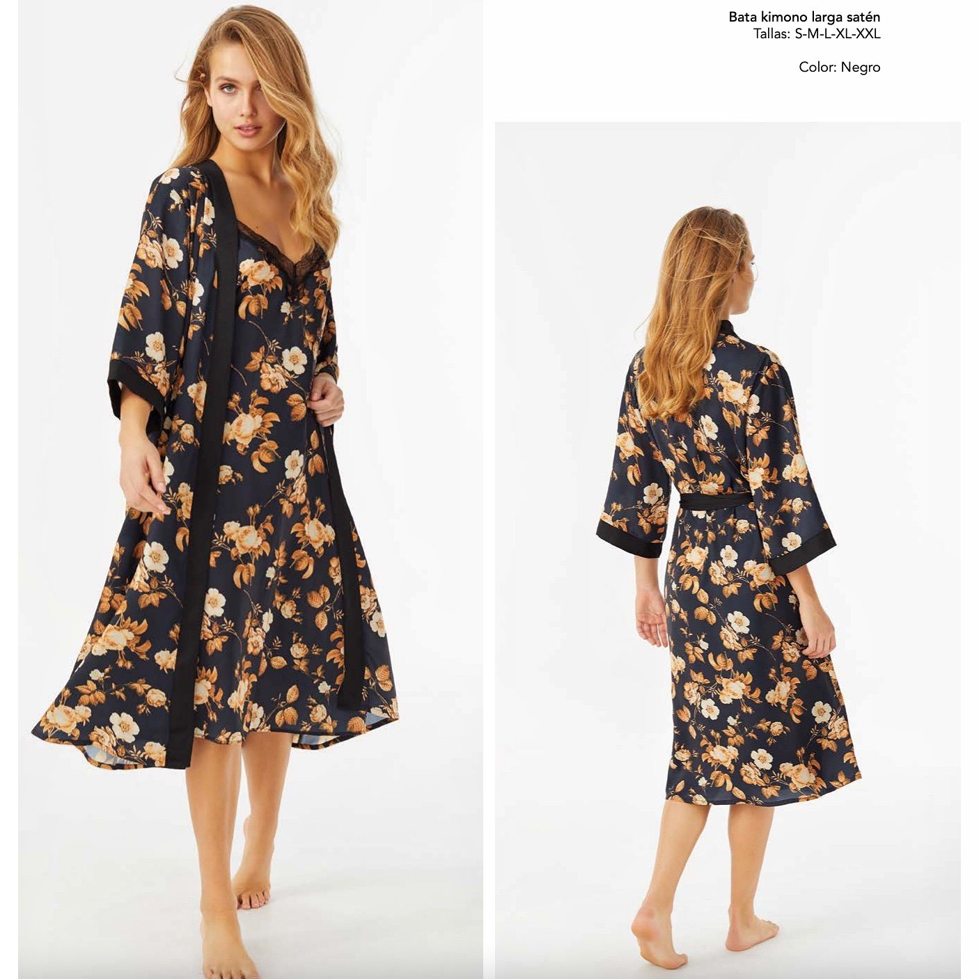 西班牙PM 女款 复古蓝底花卉印花系带垂感睡袍,女士内衣/男士内衣/家居服,睡袍/浴袍,淘宝优惠券,粉丝福利购,淘宝优惠卷