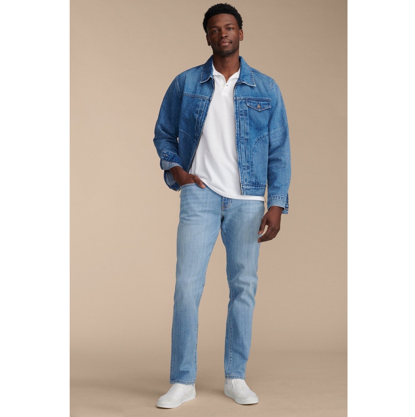 美系中产单宁LB412水洗蓝直筒裤