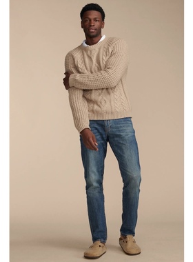 美系复古单宁LB 男款 412 athletic水洗做旧蓝色直筒牛仔裤