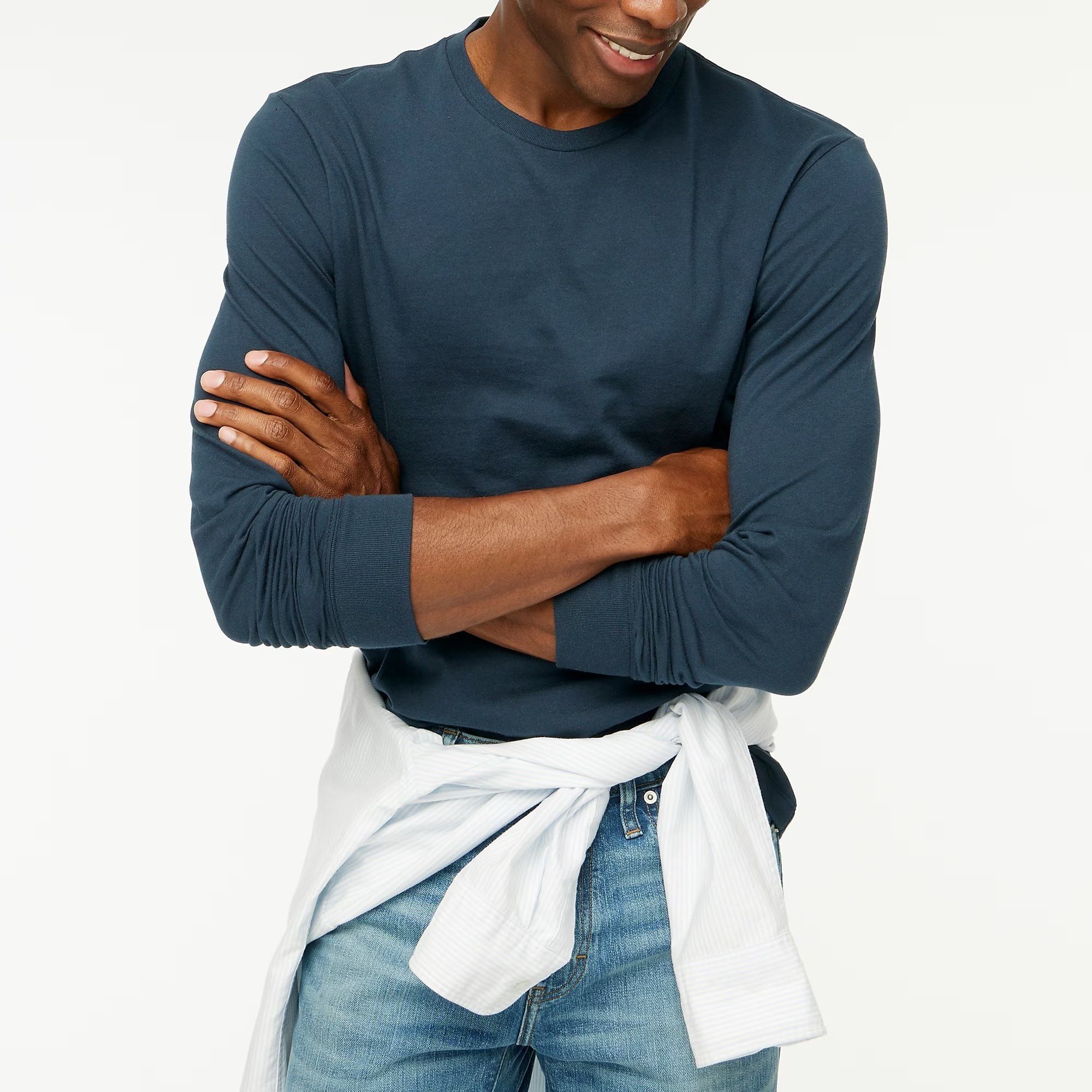 棉质基本款圆领休闲长袖T恤