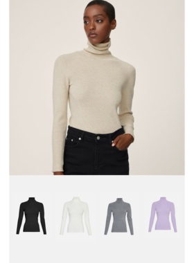 丹麦极简MC Maile Rachelle R罗纹高领套头修身打底针织衫 五色