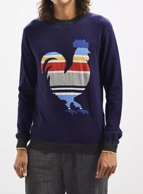 美系小众UO 男款 羊毛 Oxford Lads公鸡条纹薄款针织衫毛衣